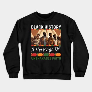 Happy Black History A Heritage of Unshakable Faith Crewneck Sweatshirt